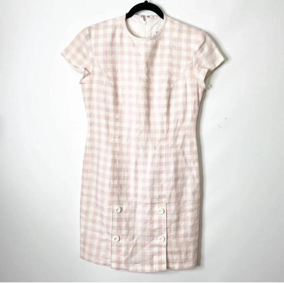 Chetta B Pink White Gingham Dress Size 4 - Picture 3 of 3